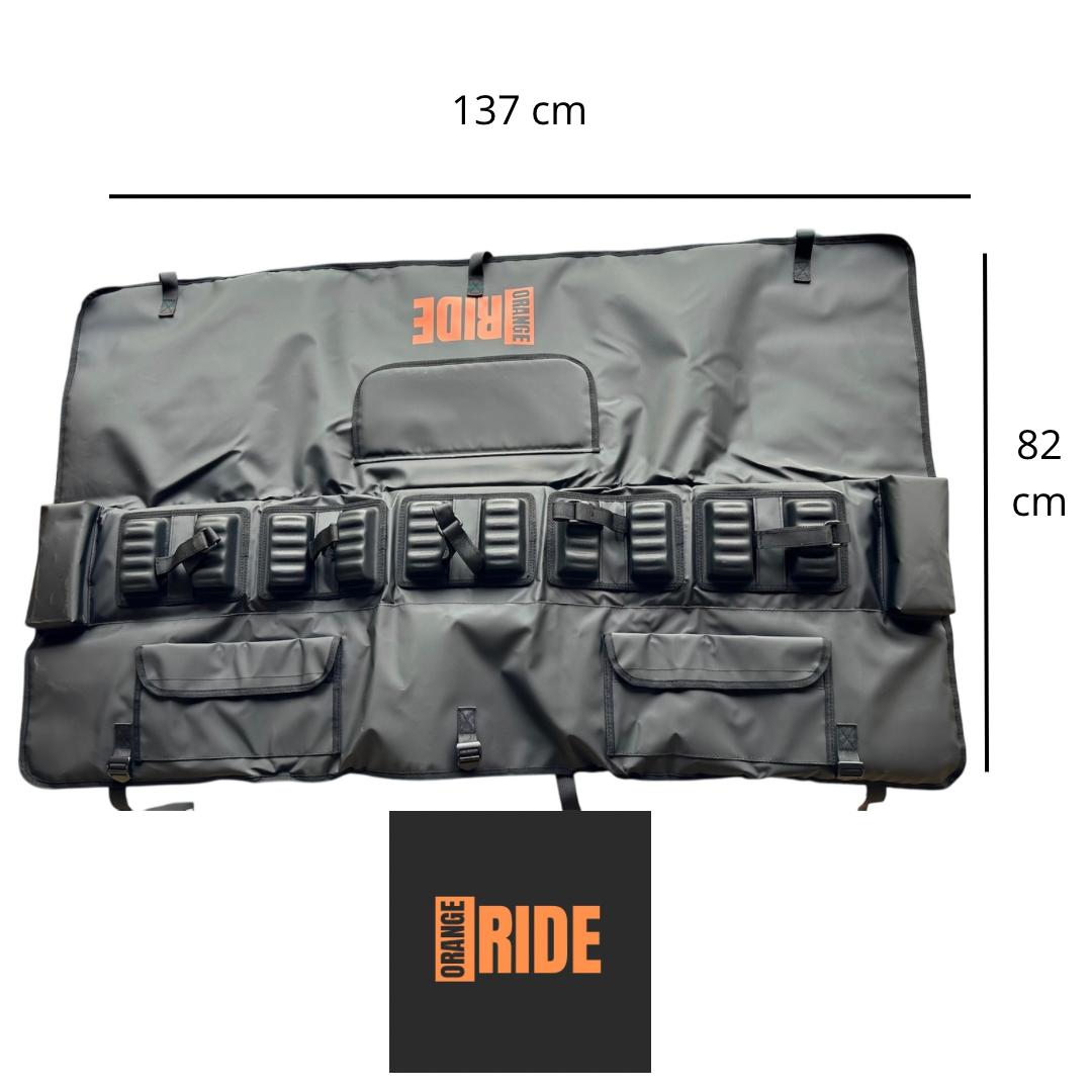 Tailgatepad Orange Ride para transportar hasta 5 bicicletas