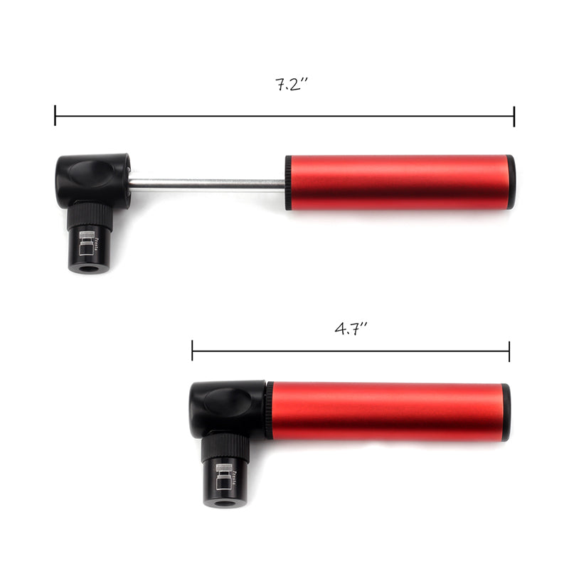 Mini inflador de doble válvula portátil disponible azul y rojo