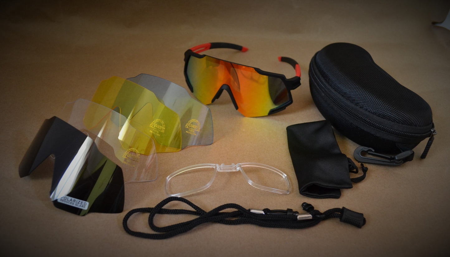 Kit de anteojos con marco negro, lentes intercambiables